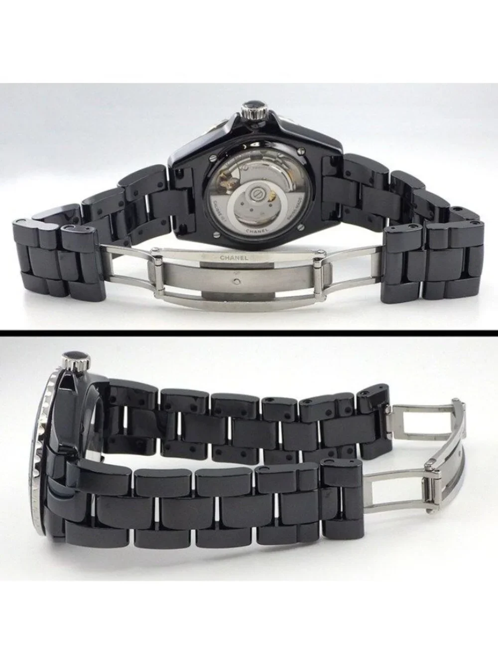 Chanel Watch Phantom Black Dial Back Skelton Rotating Bezel Luminous Hand